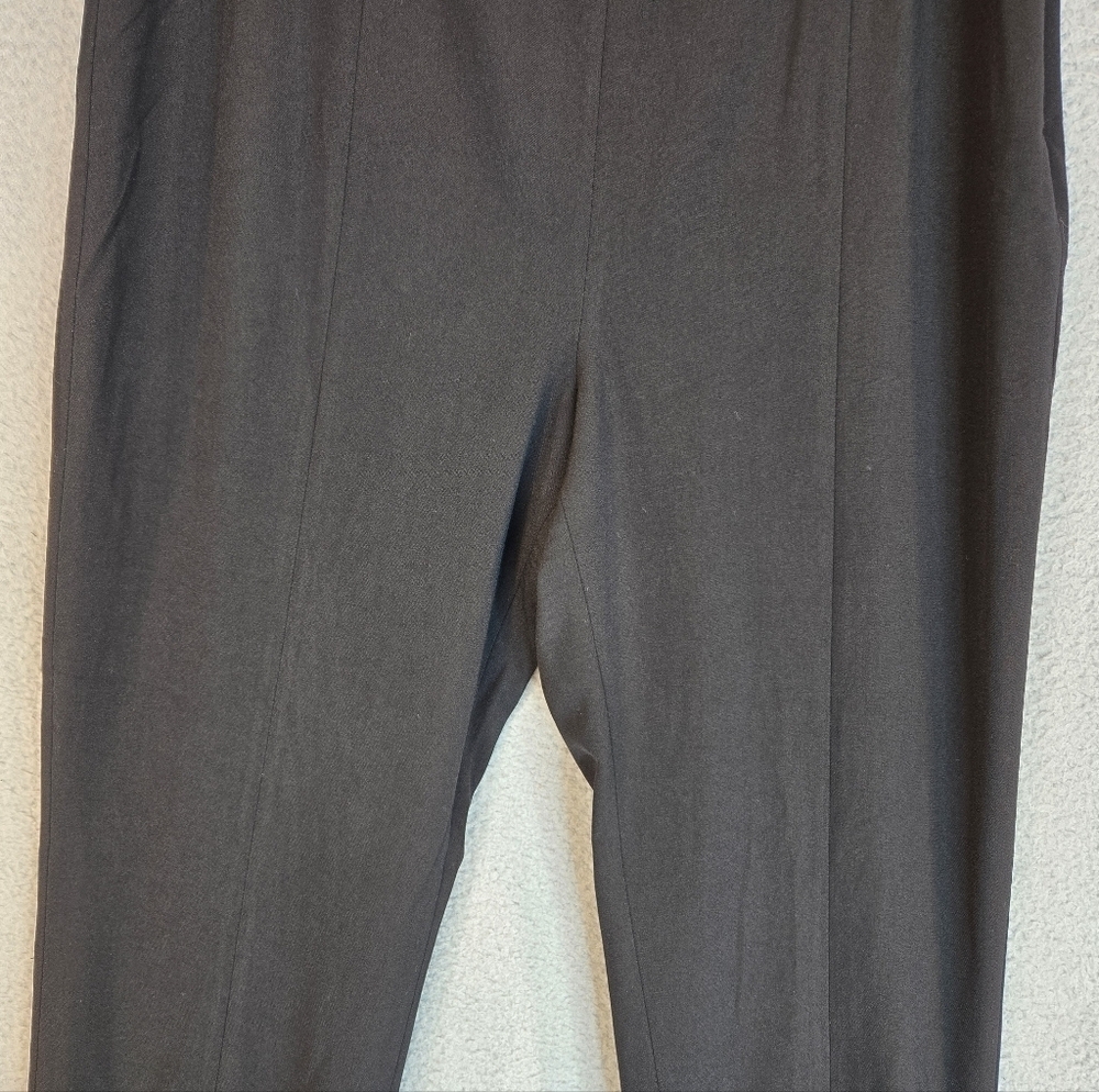 1. State Womens Trousers Sz 14 Black Tapered Front Slit Leg Side Zip Stretch - Picture 3 of 12
